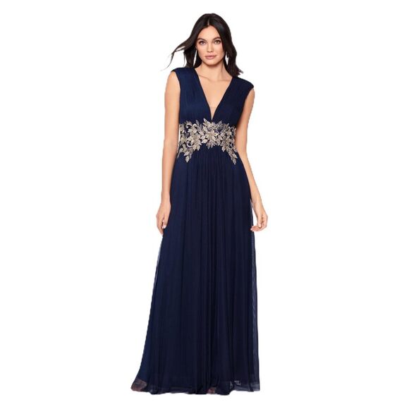 Betsy & Adam Dresses & Skirts - "Casey" Long Chiffon V-Neck Dress 12 nwt